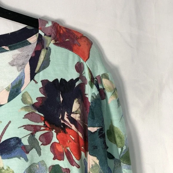 Adyson Parker Women's Long Sleeve Crew Neck Banded Floral Top - Size 2X - Picture 3 of 11
